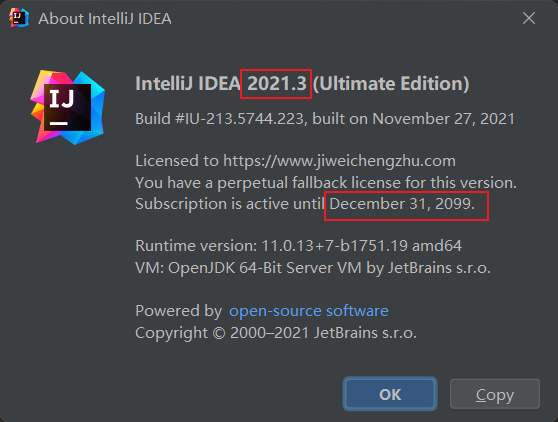 IntelliJ IDEA 2021.3永久激活破解至2099年(亲测有效，持续更新)