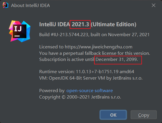 IntelliJ IDEA 2021.3永久激活破解至2099年(亲测有效,持续更新) 亲测真实有效-三伏磨